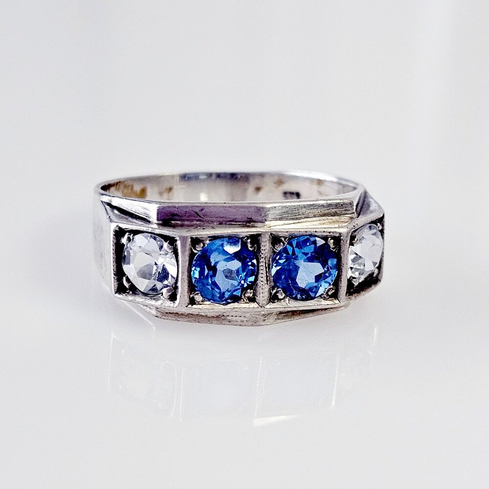 Vintage German Men's Ring 835 Silver